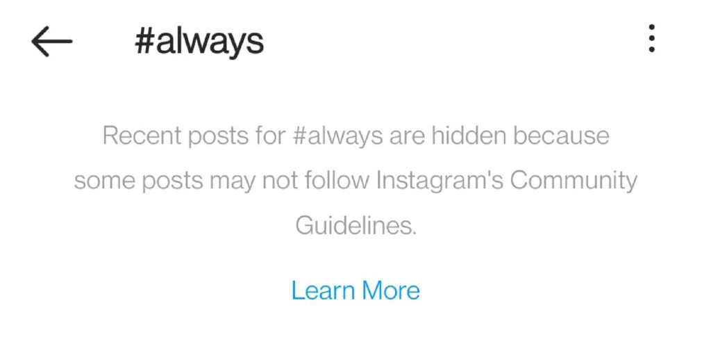 Instgram shadowban
hashtag